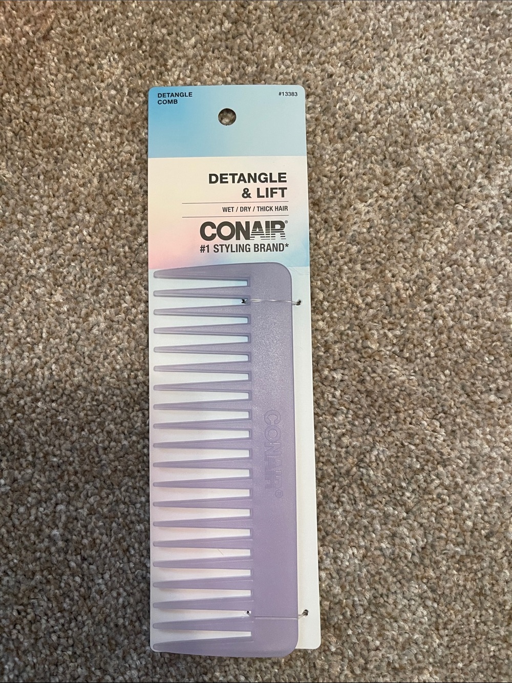 Conair Detangle & Lift Wide-Tooth Comb — Lavender